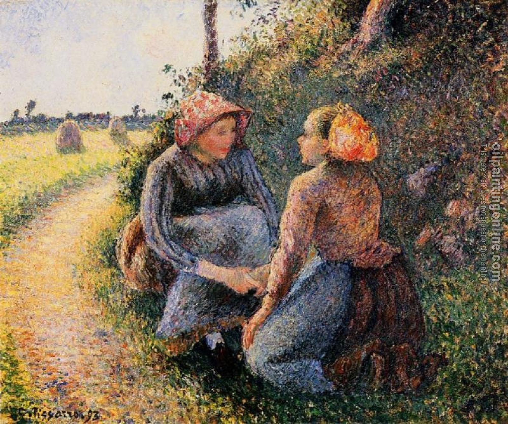 Pissarro, Camille - Seated and Kneeling Peasants